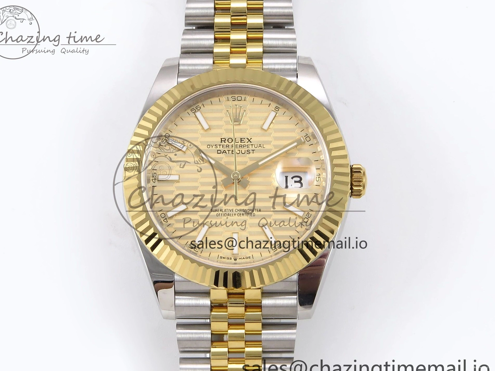 0116 DateJust 41 126333 EWEF Best Edition YG Texuted Dial on SS YG Jubilee Bracelet A Snug 992